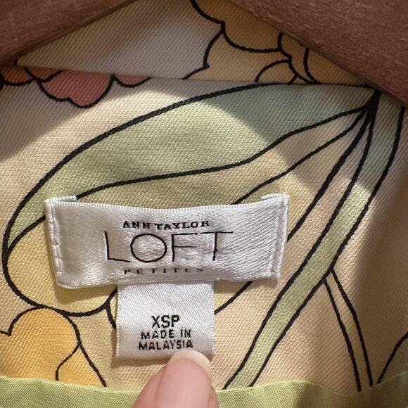 Ann Taylor Loft Jacket Womens XS Petite Floral Print Spring Coat Pockets Buttons - Picture 2 of 14